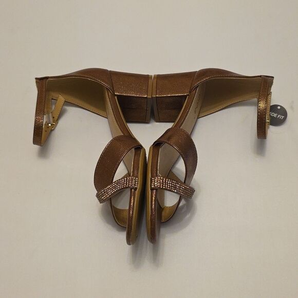 BRAND NEW DIBA LEATHER HEELS with CRISSCROSS STRAS SANDAL R3 - Picture 11 of 16